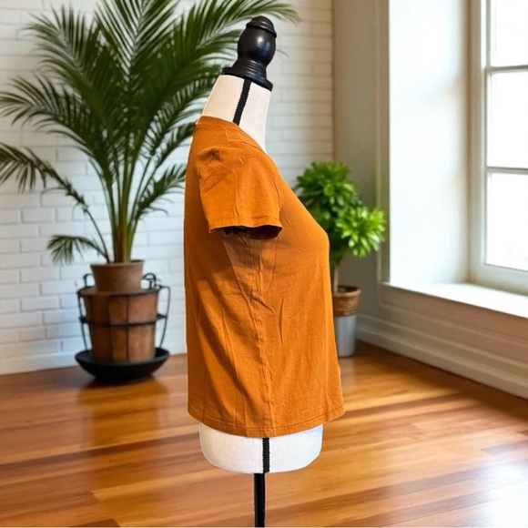 Madewell Whisper Cotton Crewneck Tee - Burnt Orange - XS - Picture 3 of 12